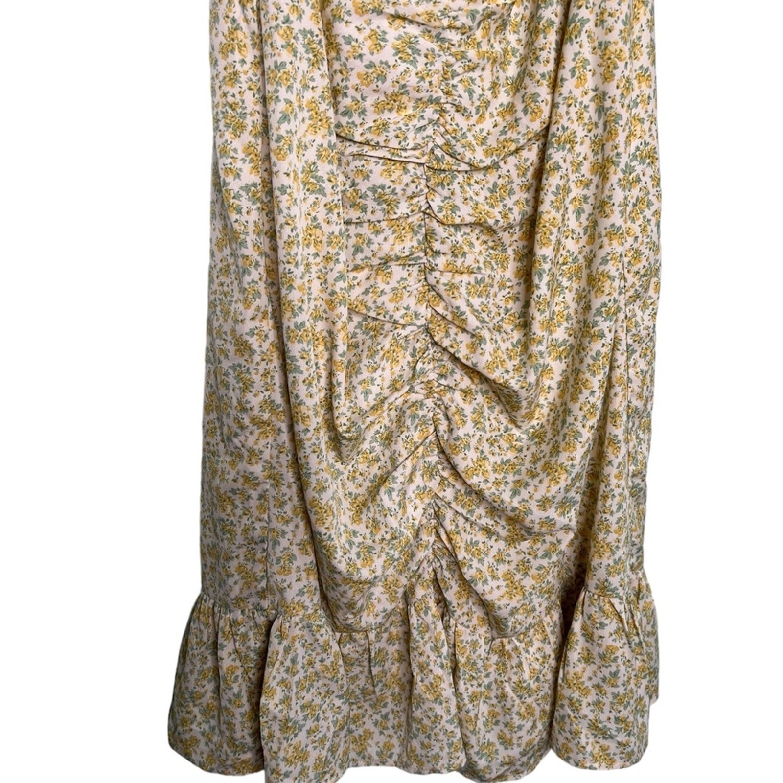 Piper And Scoot Lush Savannah Floral Ruched Dress Yellow Size Xl — image 4 of 8